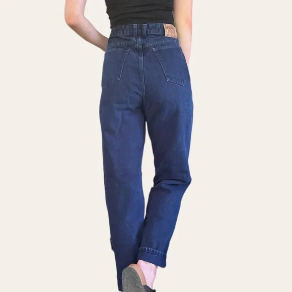 Vintage dark indigo blue mom jeans Gloria Vanderbilt 29/30/31 - Picture 3 of 8